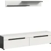 Inn.Furn TV-Lowboard und Wandboard in Weiß und Grau 170 cm Cooper