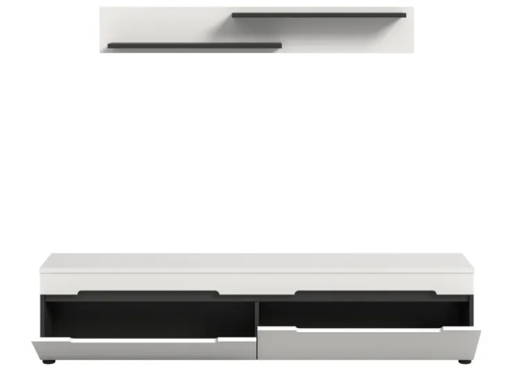 Inn.Furn TV-Lowboard und Wandboard in Weiß und Grau 170 cm Cooper