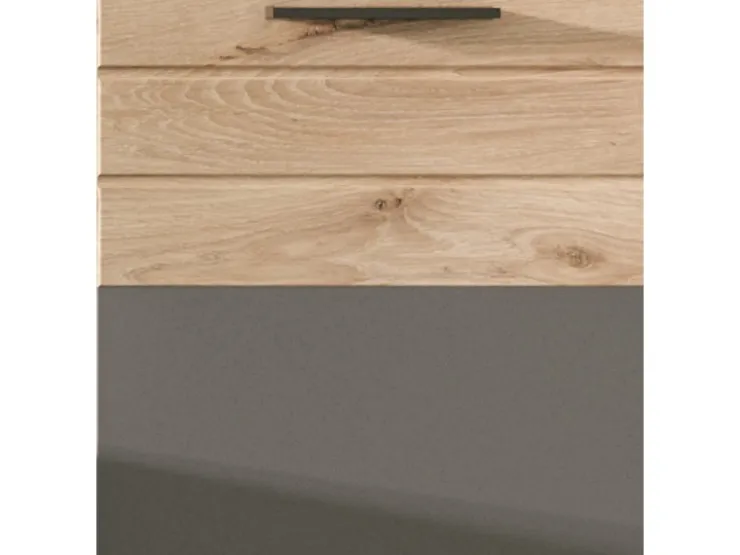 Inn.Furn Vitrine Eiche Grau 57 x 200 cm mit Soft-Close Tomaso* Vitrinen