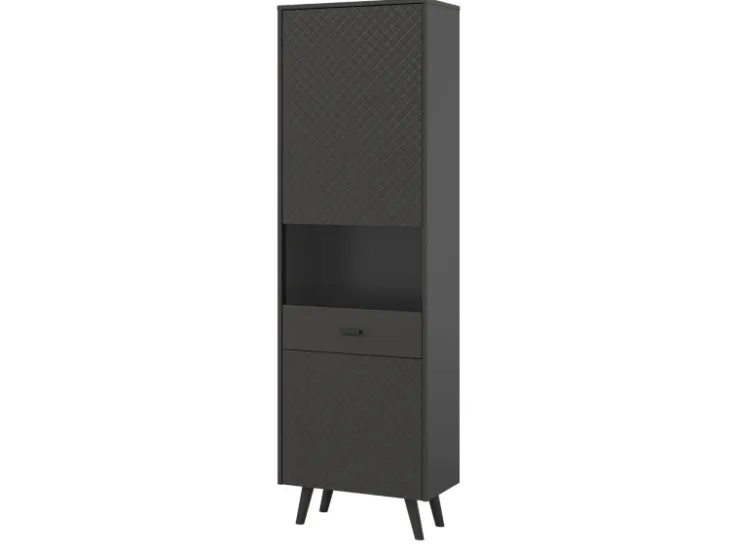 Inn.Furn Vitrine in Grau Matt 58 x 195 cm Madea* Vitrinen