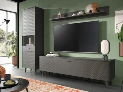 Inn.Furn Vitrine in Grau Matt 58 x 195 cm Madea* Vitrinen