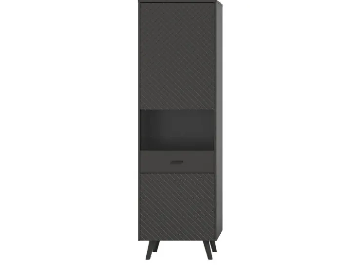 Inn.Furn Vitrine in Grau Matt 58 x 195 cm Madea* Vitrinen
