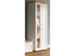 Inn.Furn Vitrine in Weiß Lärche Landhaus 64 x 161 cm Mirano* Vitrinen