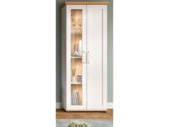 Inn.Furn Vitrine in Weiß Lärche Landhaus 64 x 161 cm Mirano* Vitrinen