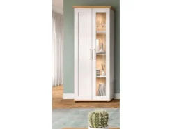 Inn.Furn Vitrine in Weiß Lärche Landhaus 64 x 161 cm Mirano* Vitrinen