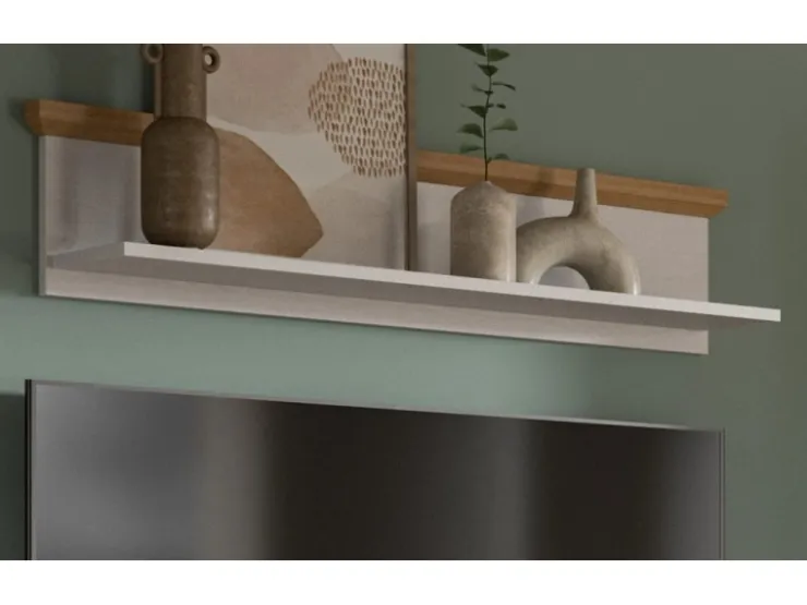 Inn.Furn Wandboard in Weiß Lärche Landhaus 110 cm Mirano* Weitere Regale|Schweberegale