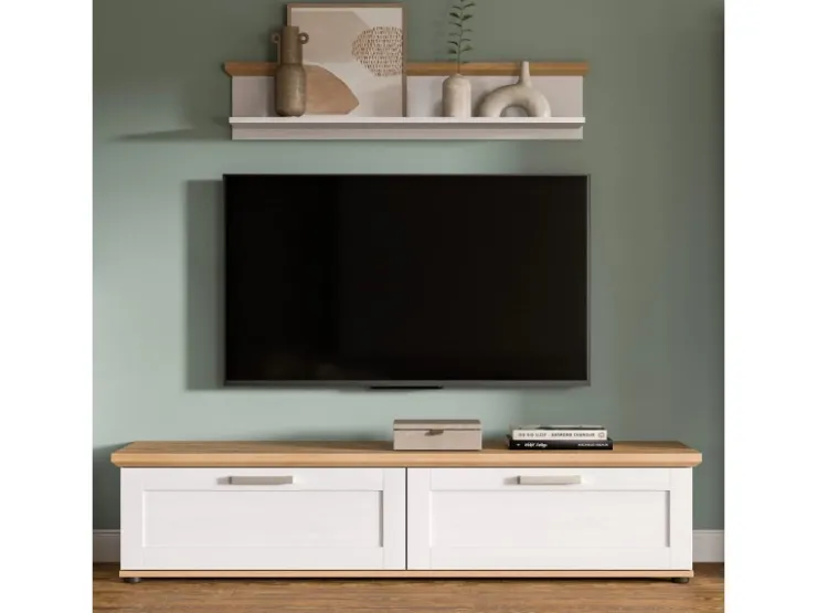 Inn.Furn Wandboard in Weiß Lärche Landhaus 110 cm Mirano* Weitere Regale|Schweberegale