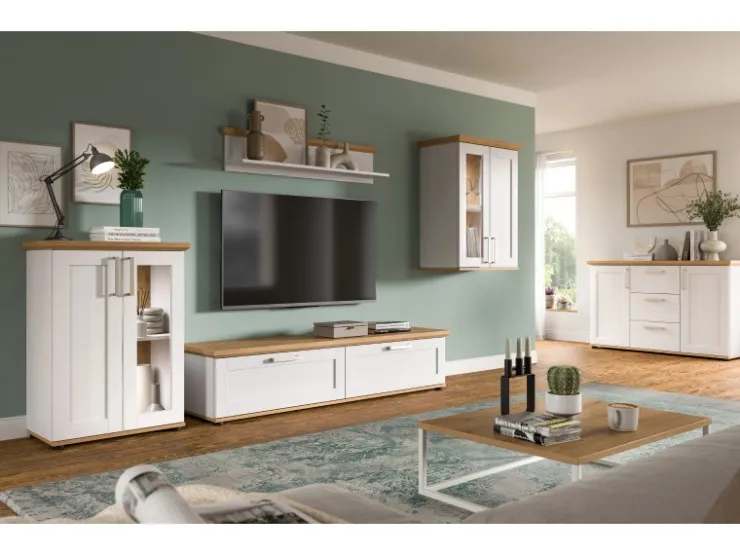 Inn.Furn Wandboard in Weiß Lärche Landhaus 110 cm Mirano* Weitere Regale|Schweberegale