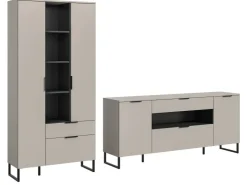 Inn.Furn Wohnwand in Kaschmir und Schwarz 290 cm Morena* Wohnwände