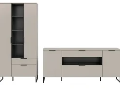 Inn.Furn Wohnwand in Kaschmir und Schwarz 290 cm Morena* Wohnwände