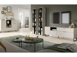 Inn.Furn Wohnwand in Kaschmir und Schwarz 305 cm mit Soft-Close Morena* Wohnwände