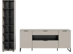 Inn.Furn Wohnwand in Kaschmir und Schwarz 245 cm Morena