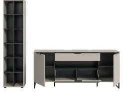 Inn.Furn Wohnwand in Kaschmir und Schwarz 245 cm Morena
