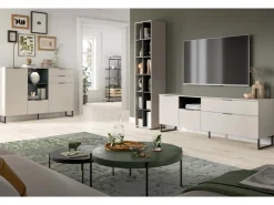 Inn.Furn Wohnwand in Kaschmir und Schwarz 245 cm mit Soft-Close Morena* Wohnwände