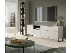 Inn.Furn Wohnwand in Kaschmir und Schwarz 245 cm mit Soft-Close Morena* Wohnwände