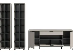 Inn.Furn Wohnwand in Kaschmir und Schwarz 305 cm Morena