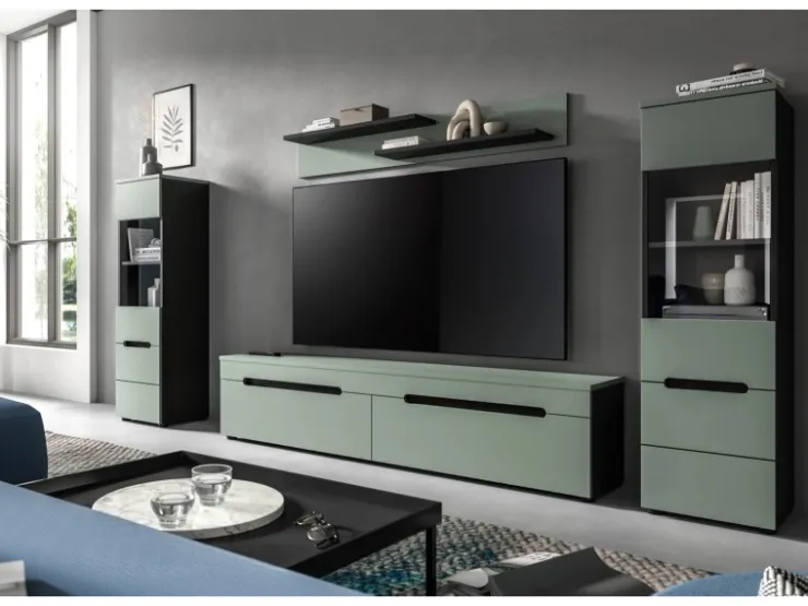 Inn.Furn Wohnwand in Salbei und Grau 272 cm Cooper* Schweberegale