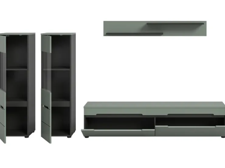 Inn.Furn Wohnwand in Salbei und Grau 272 cm Cooper* Schweberegale
