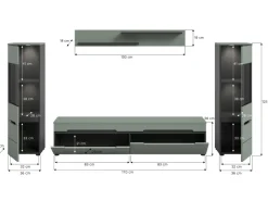 Inn.Furn Wohnwand in Salbei und Grau 272 cm Cooper* Schweberegale