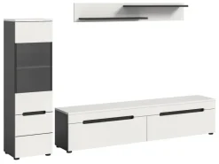 Inn.Furn Wohnwand in Weiß und Grau 221 cm Cooper
