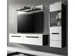 Inn.Furn Wohnwand in Weiß und Grau 221 cm Cooper