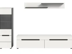 Inn.Furn Wohnwand in Weiß und Grau 221 cm Cooper