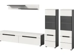 Inn.Furn Wohnwand in Weiß und Grau 272 cm Cooper