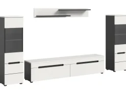 Inn.Furn Wohnwand in Weiß und Grau 272 cm Cooper