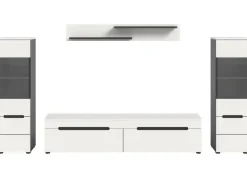 Inn.Furn Wohnwand in Weiß und Grau 272 cm Cooper