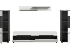Inn.Furn Wohnwand in Weiß und Grau 272 cm Cooper