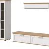 Inn.Furn Wohnwand 3-teilig in Weiß Lärche Landhaus 240 cm Mirano* Schweberegale