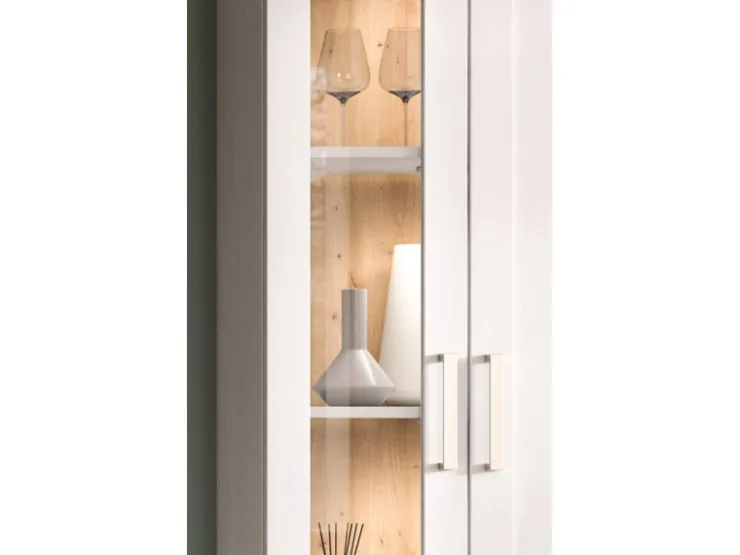 Inn.Furn Wohnwand 3-teilig in Weiß Lärche Landhaus 240 cm Mirano* Schweberegale