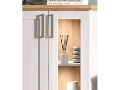 Inn.Furn Wohnwand 4-teilig in Weiß Lärche Landhaus 336 cm Mirano* Wohnwände