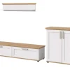 Inn.Furn Wohnwand 3-teilig in Weiß Lärche Landhaus 260 cm Mirano