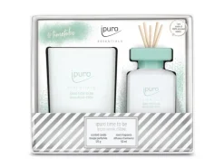 Ipuro Raumduft und Duftkerze Essentials 2er-Set Time To Be Hellblau-Weiß