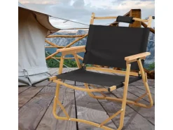 JAWINIO Outdoor Campingstuhl Holz Faltbar Mit Armlehnen Faltstuhl* Stühle