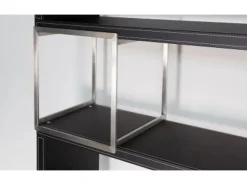 Jet-Line Aktenschrank/Regal Pavia in Schwarz Bezogen mit Kunstleder 220x180x40 cm