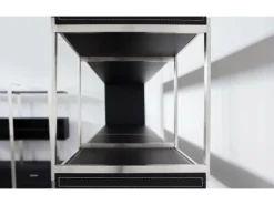 Jet-Line Aktenschrank/Regal Pavia in Schwarz Bezogen mit Kunstleder 220x180x40 cm