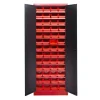 Jet-Line Kleinteileschrank Kirow in Anthrazit-Rot 67 cm Breit Inclusive 52 Stapelboxen* Büroregale