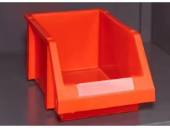 Jet-Line Kleinteileschrank Kirow in Anthrazit-Rot 67 cm Breit Inclusive 52 Stapelboxen* Büroregale