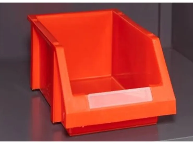 Jet-Line Kleinteileschrank Kirow in Anthrazit-Rot 67 cm Breit Inclusive 52 Stapelboxen* Büroregale