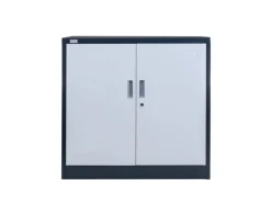 Jet-Line Stahlschrank Kiew in Anthrazit-Weiß 90 x 40 x 90 cm mit Abschließbaren Türen* Büroregale