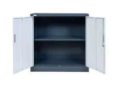 Jet-Line Stahlschrank Kiew in Anthrazit-Weiß 90 x 40 x 90 cm mit Abschließbaren Türen* Büroregale