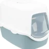 Jollypaw Katzentoilette mit Haube 40 cm x 40 cm x 56 cm Blau/Weiß