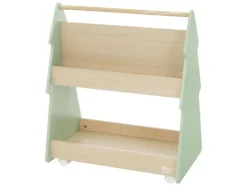 Joyz Kinder Bücherregal Tanne 60x38x705 cm Grün-Natur 2 Seitiges Regal aus Holz