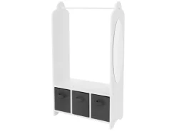 Joyz Kinder Kleiderständer mit Ablage Fächer Spiegel Weltraum 63x30x115 cm Weiß* Garderoben