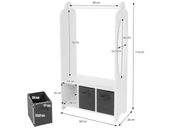 Joyz Kinder Kleiderständer mit Ablage Fächer Spiegel Weltraum 63x30x115 cm Weiß* Garderoben