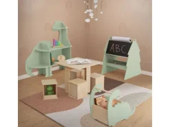 Joyz Kinderregal 3 Ebenen Dinosaurier aus Holz mit Offenen Regalen 110x31x110 cm