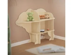Joyz Kinderregal Bär 2 Ebenen Natur 110x 32x83 cm Holz Regal mit Offenen Regalen* Holzregale