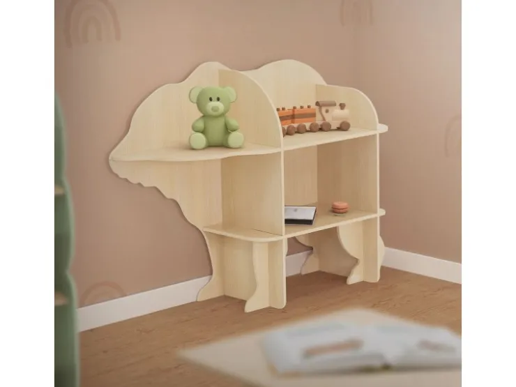 Joyz Kinderregal Bär 2 Ebenen Natur 110x 32x83 cm Holz Regal mit Offenen Regalen* Holzregale